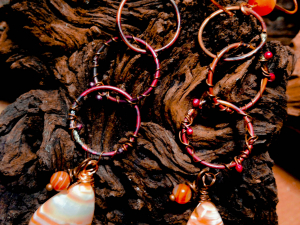 Banded agate earrings