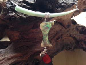 Dentallium, abalone and shell necklace Dentallium, abalone and shell necklace