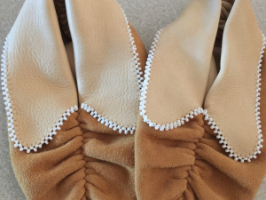 Pucker Toe Moccasins with Beaded Flaps